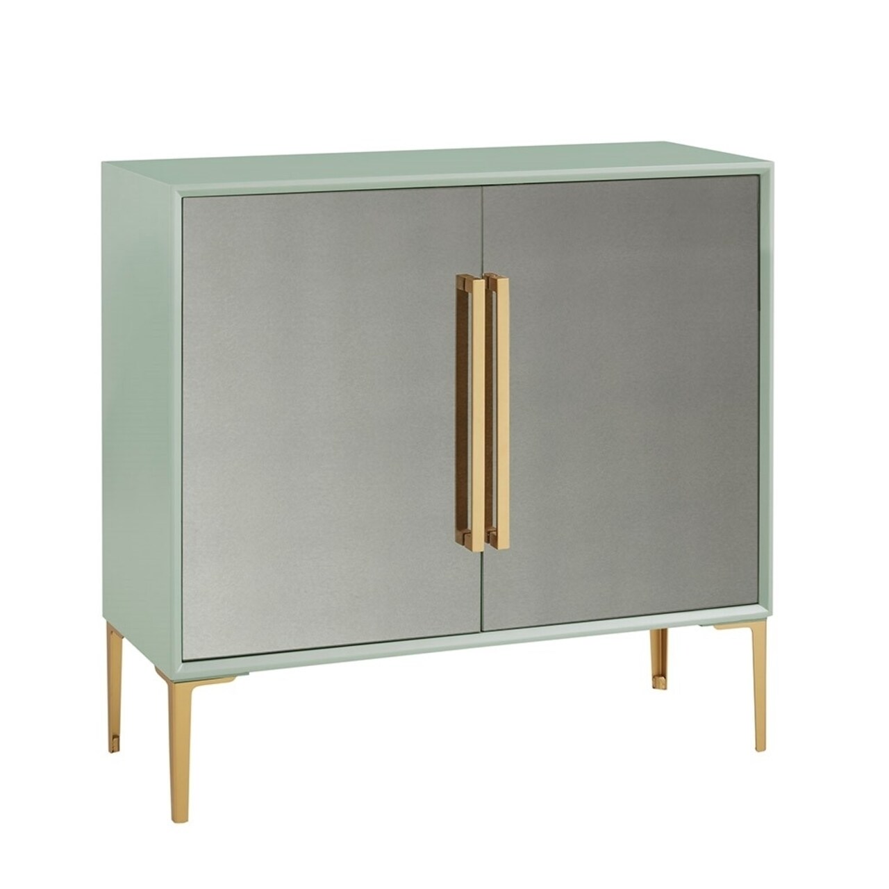 Gracie Mills Broughton 2-Door Distressed Mirror Accent Cabinet - GRACE-13053